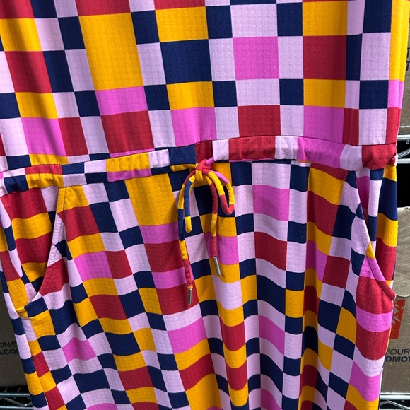 IBKUL Annalise Drawing Sleeveless UPF50+ Golf Dress Pink Blue Checker Medium - Picture 13 of 13